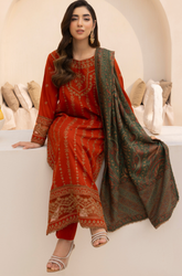 Mohagni - Winter 3PC Dhanak Embroidered Suit - SS0416